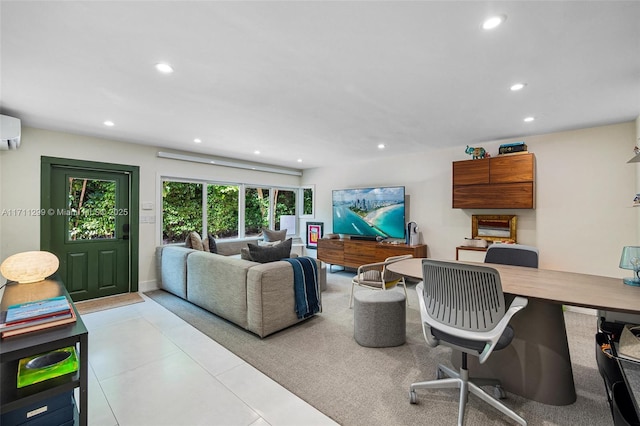 living room featuring a wall unit AC