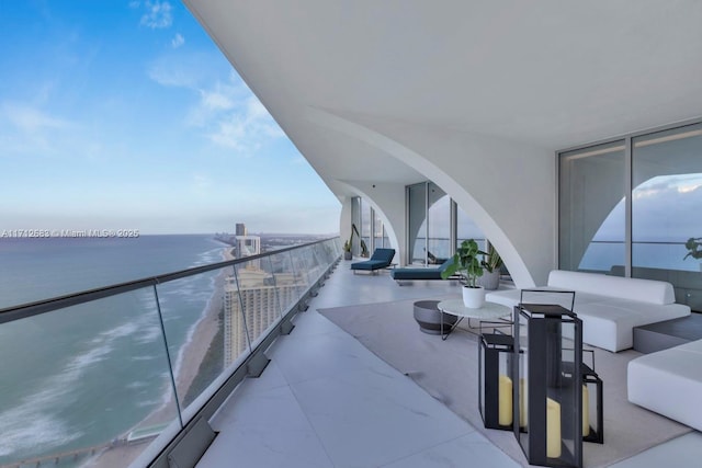 balcony with a water view