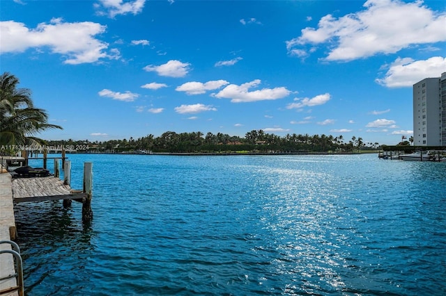 view of water feature featuring a boat dock