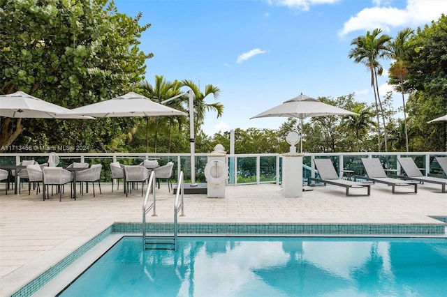 view of pool with a patio