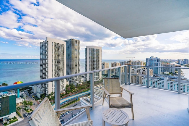 balcony with a water view