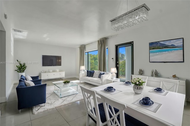 view of tiled living room