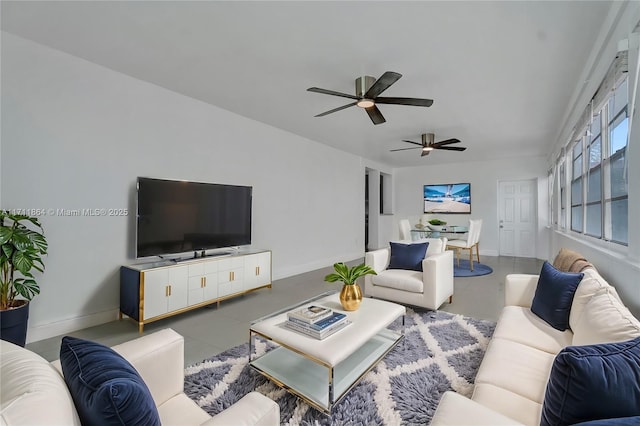 view of tiled living room