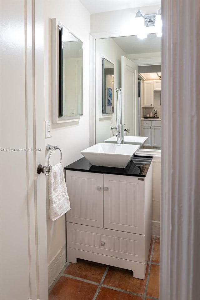 bathroom featuring vanity and tile patterned floors