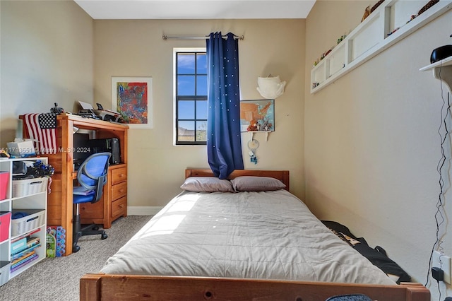 bedroom with carpet