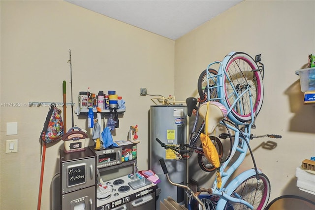 utility room with water heater