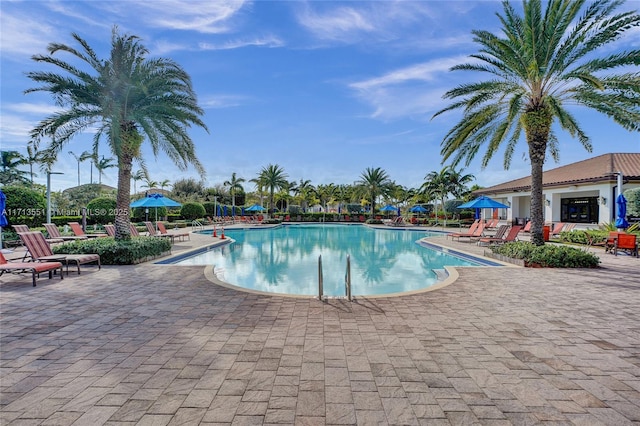 pool featuring a patio