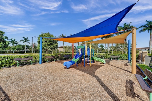 view of community jungle gym