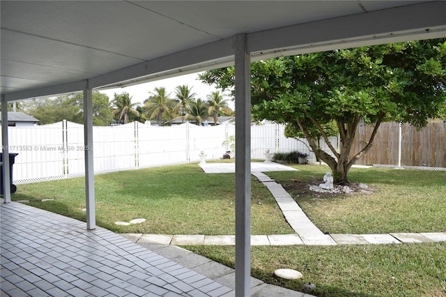 view of yard with a patio