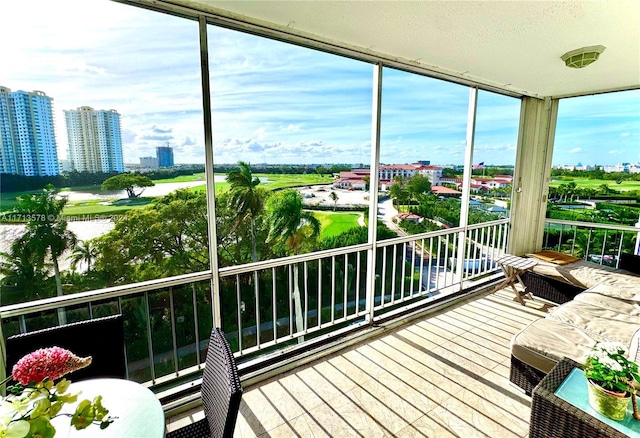 view of sunroom