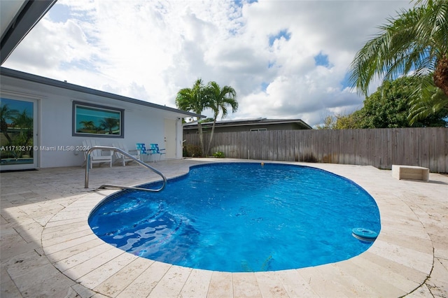 view of swimming pool featuring a patio