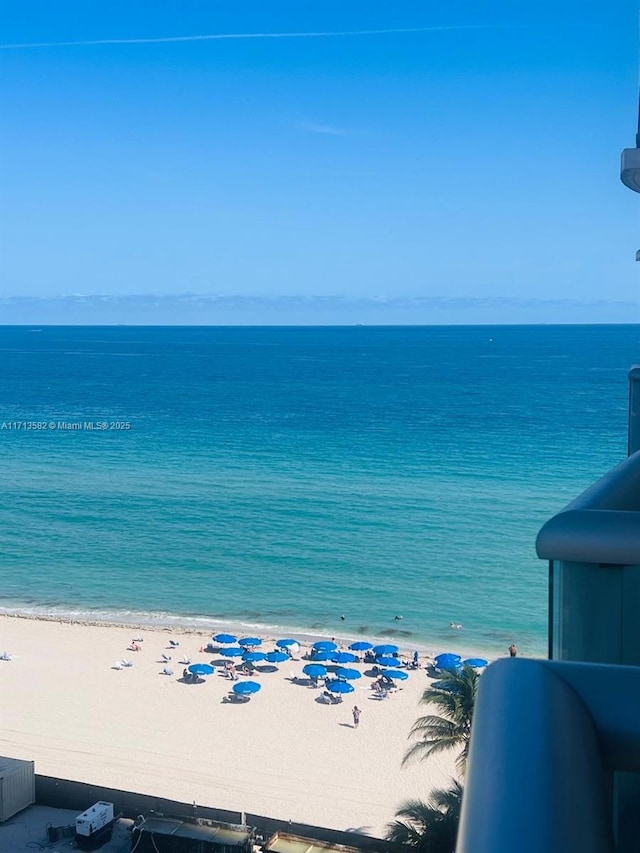 property view of water with a beach view