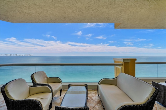 balcony with a water view