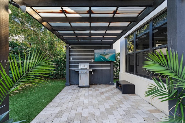 view of patio / terrace featuring grilling area