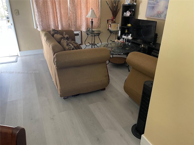 living room featuring light hardwood / wood-style flooring