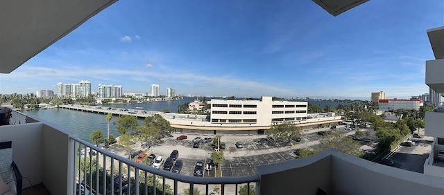 balcony with a water view