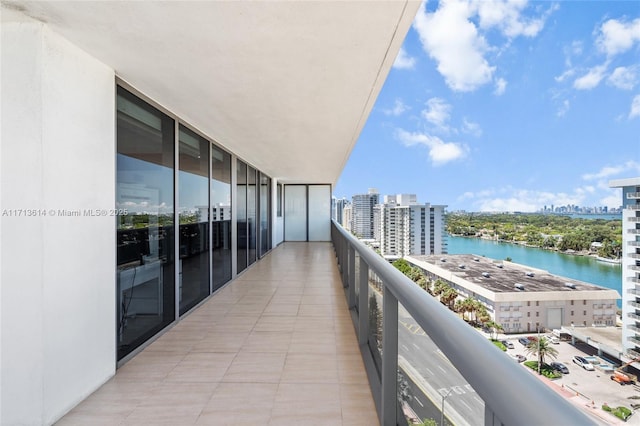 balcony with a water view