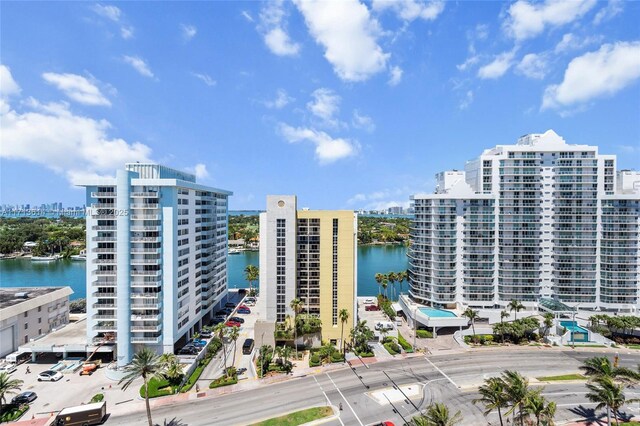 exterior space featuring a water view