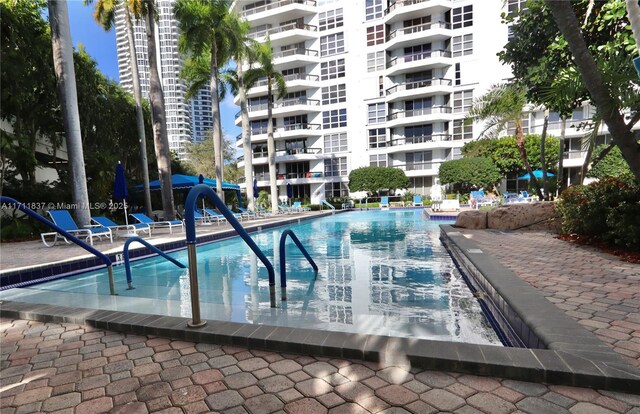 view of pool with a patio