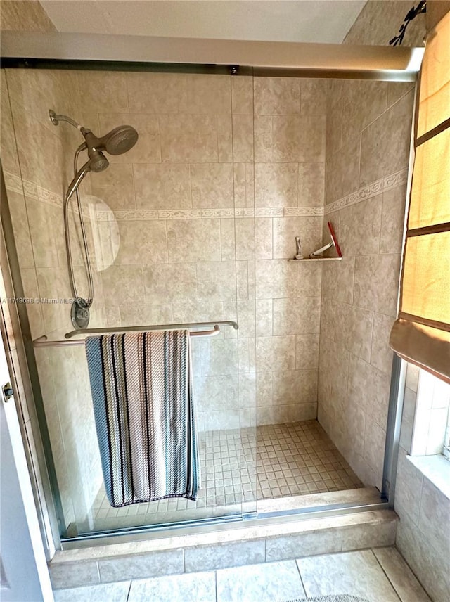 bathroom with an enclosed shower