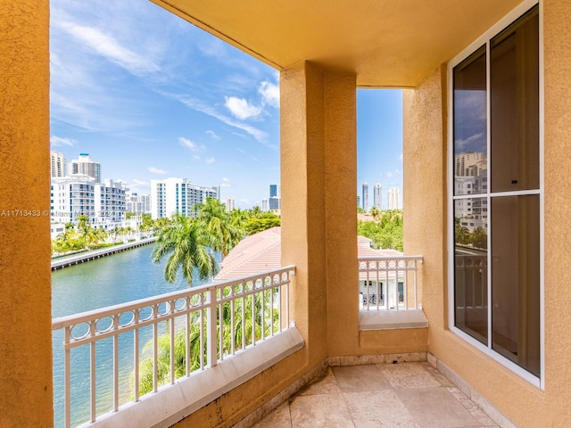 balcony with a water view