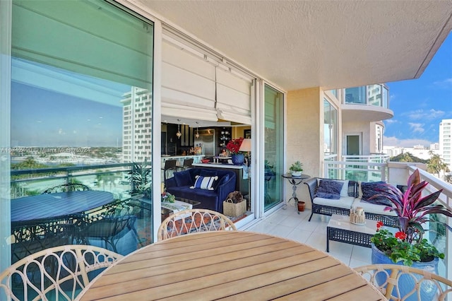 balcony featuring an outdoor living space