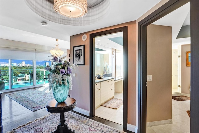 hall featuring light hardwood / wood-style floors