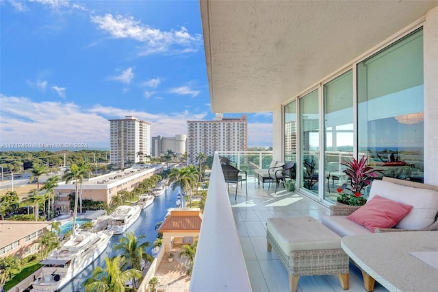 balcony with a water view