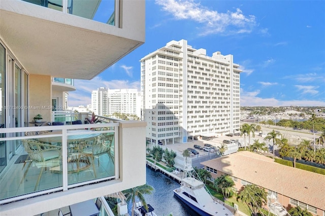 balcony with a water view