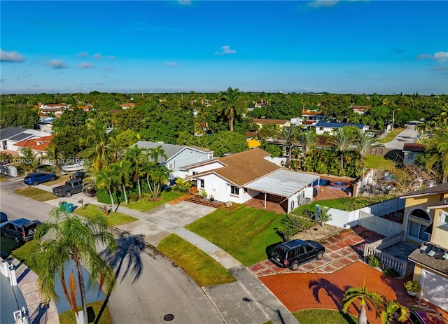 drone / aerial view featuring a residential view