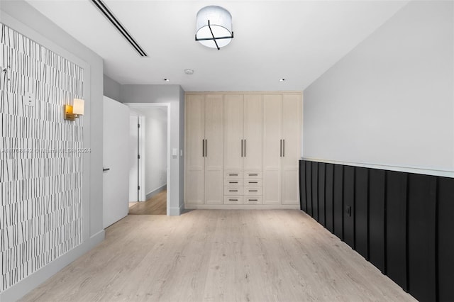 interior space with light hardwood / wood-style floors