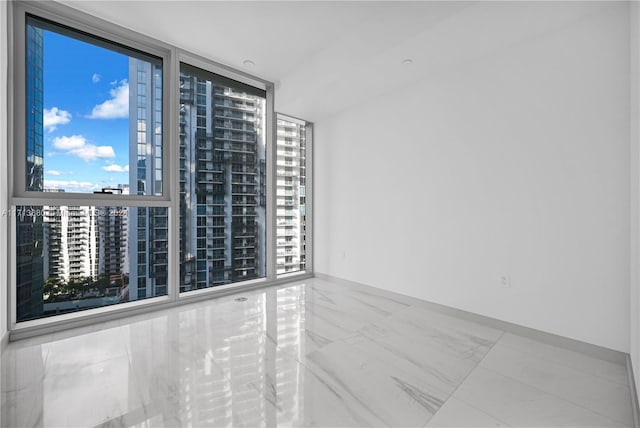 unfurnished room featuring expansive windows