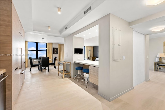 kitchen featuring a breakfast bar area