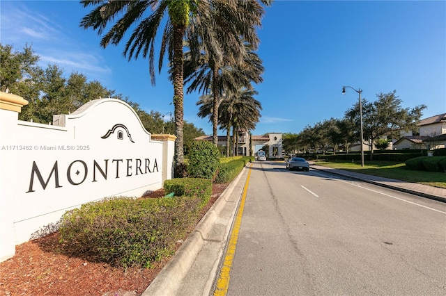 view of community sign