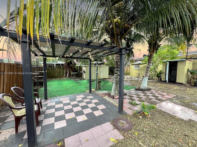 view of patio with a pergola