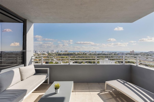 balcony featuring an outdoor living space