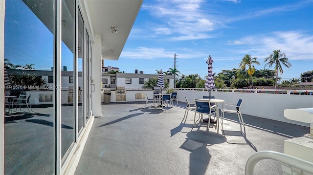 view of patio featuring exterior kitchen