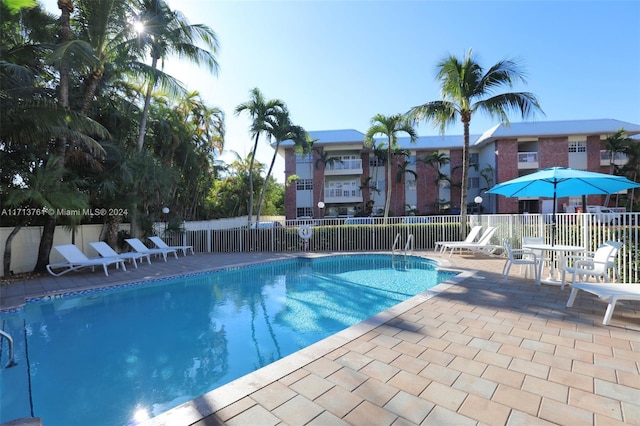 view of pool with a patio