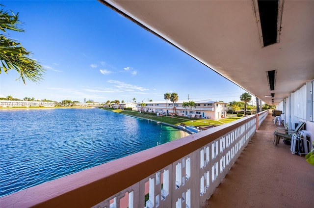 balcony with a water view