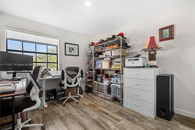 office featuring light hardwood / wood-style flooring