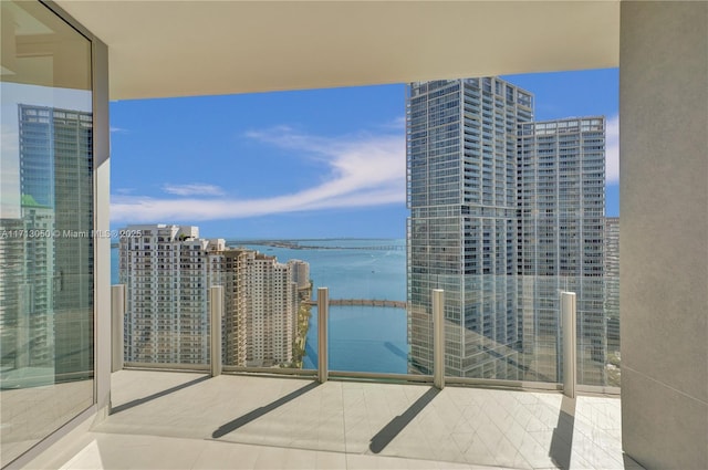 balcony with a water view