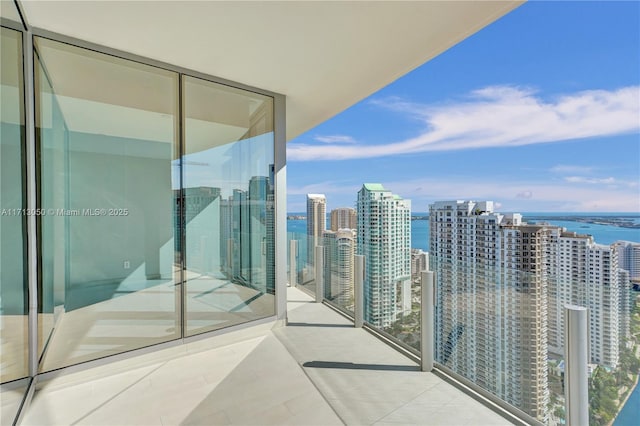 balcony with a water view