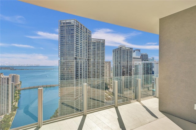 balcony with a water view