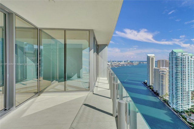 balcony with a water view