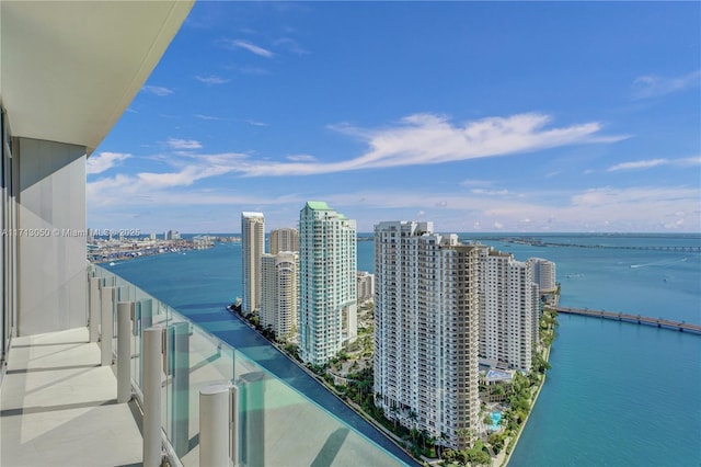 balcony with a water view