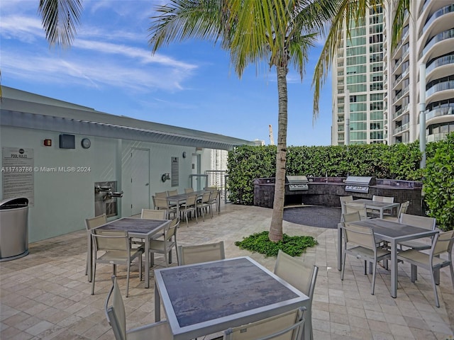 view of patio / terrace featuring grilling area and exterior kitchen