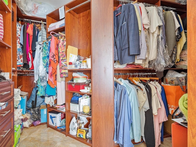 view of walk in closet