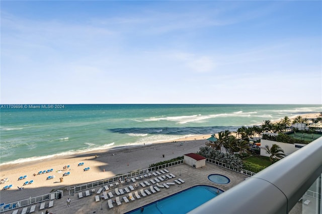 property view of water with a view of the beach