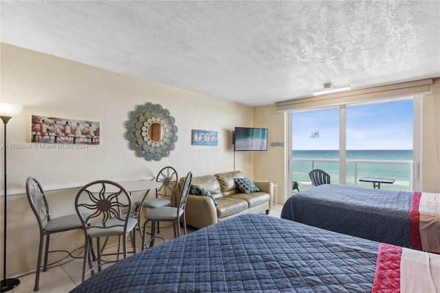 bedroom with a textured ceiling