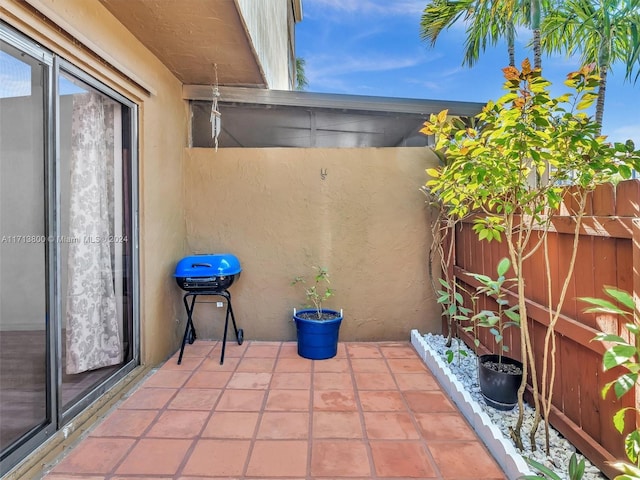 view of patio with area for grilling